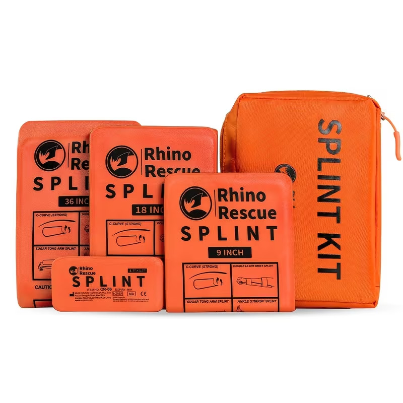 RHINO RESCUE Emergency Splint Set 4pc Rollable First Aid Trauma Survival Splints