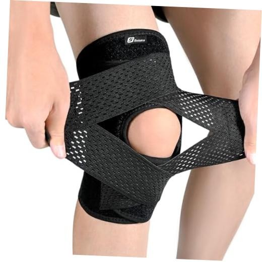 Knee Brace with Side Stabilizers for Meniscus Tear,Adjustable Knee Large Black