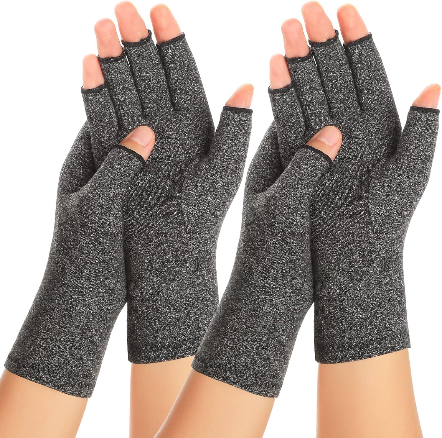 2 Pair Compression Arthritis Gloves Carpal Tunnel Hand Support Brace Pain Relief