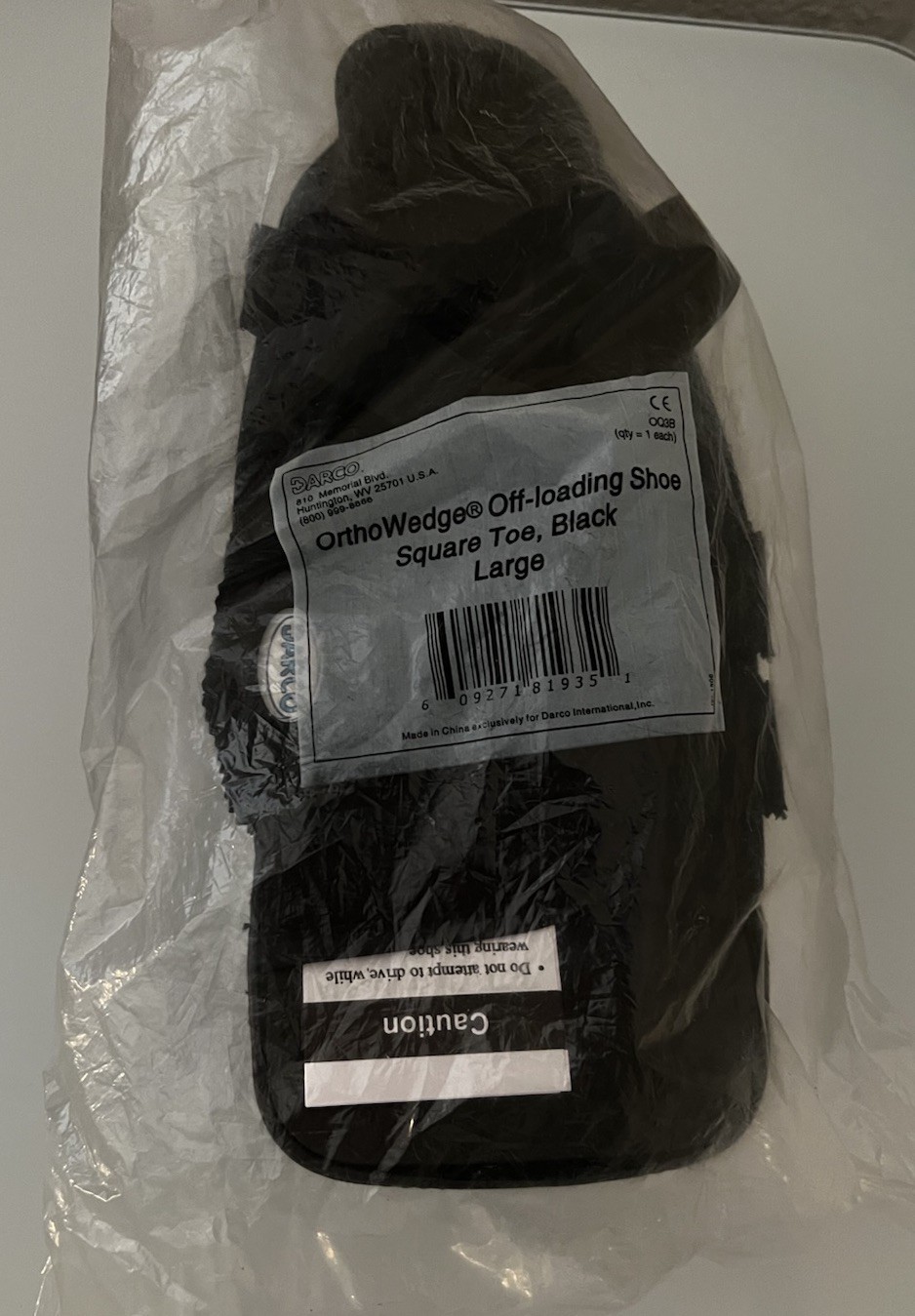 Darco OrthoWedge Black Post-Op Shoe Large Removable Forefoot Closure OQ3B