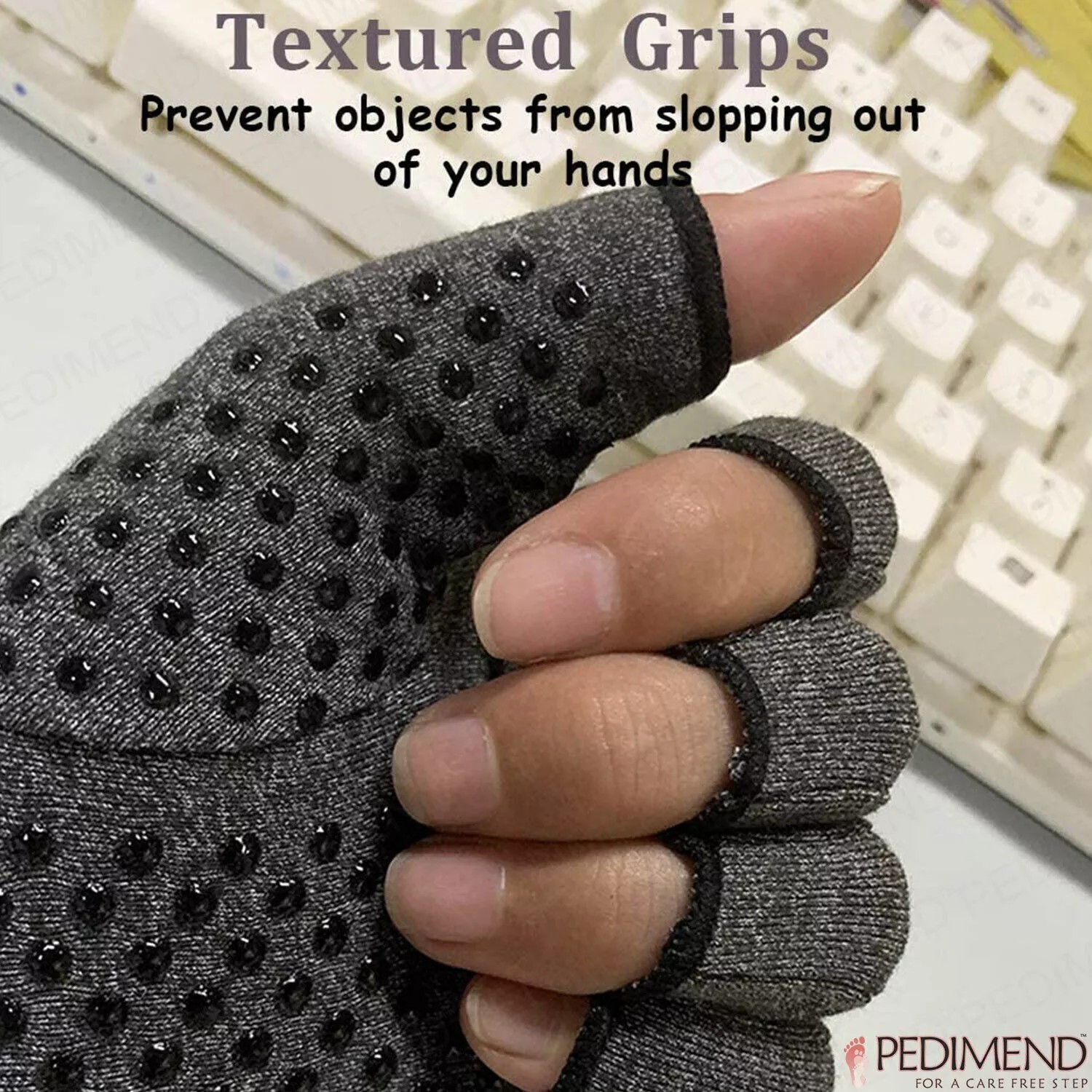 Compression Gloves Anti Arthritis Fingerless Pain Relief Joint Support With Grip