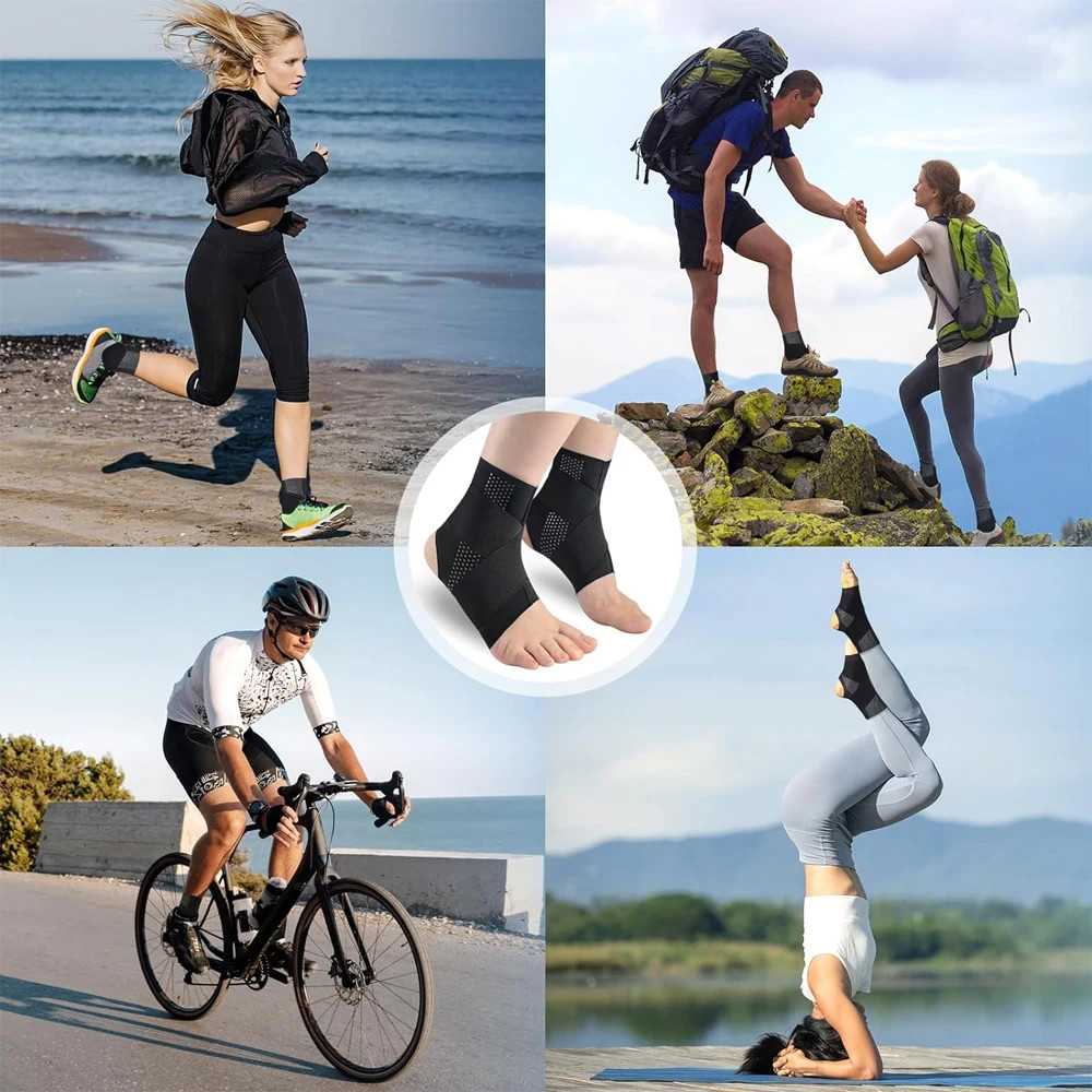 1PC Adjustable Compression Ankle Support Brace, Sports Ankle Stabilizer for Runn