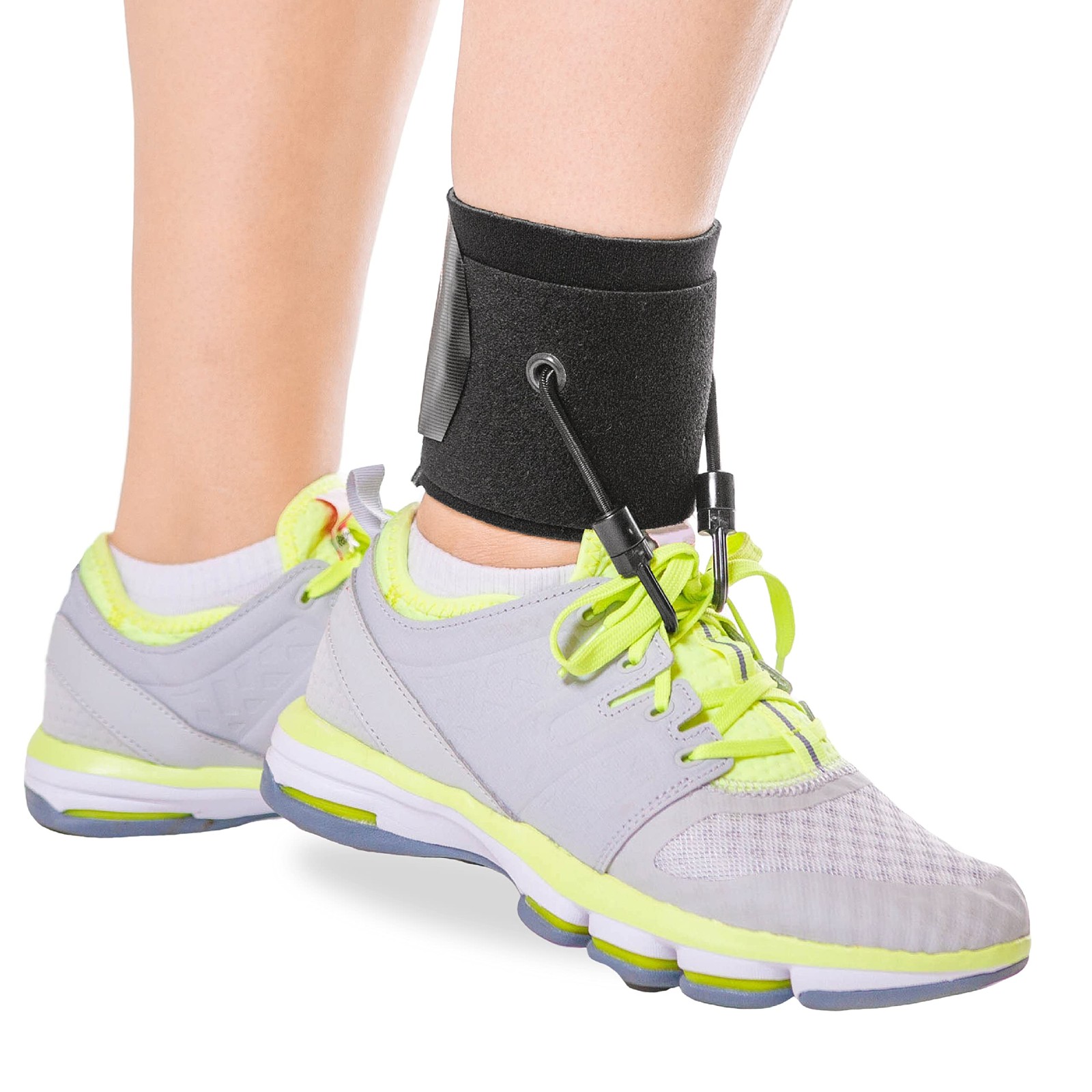BraceAbility AFO Foot Drop Brace – Adjustable Soft Ankle S/M, Black