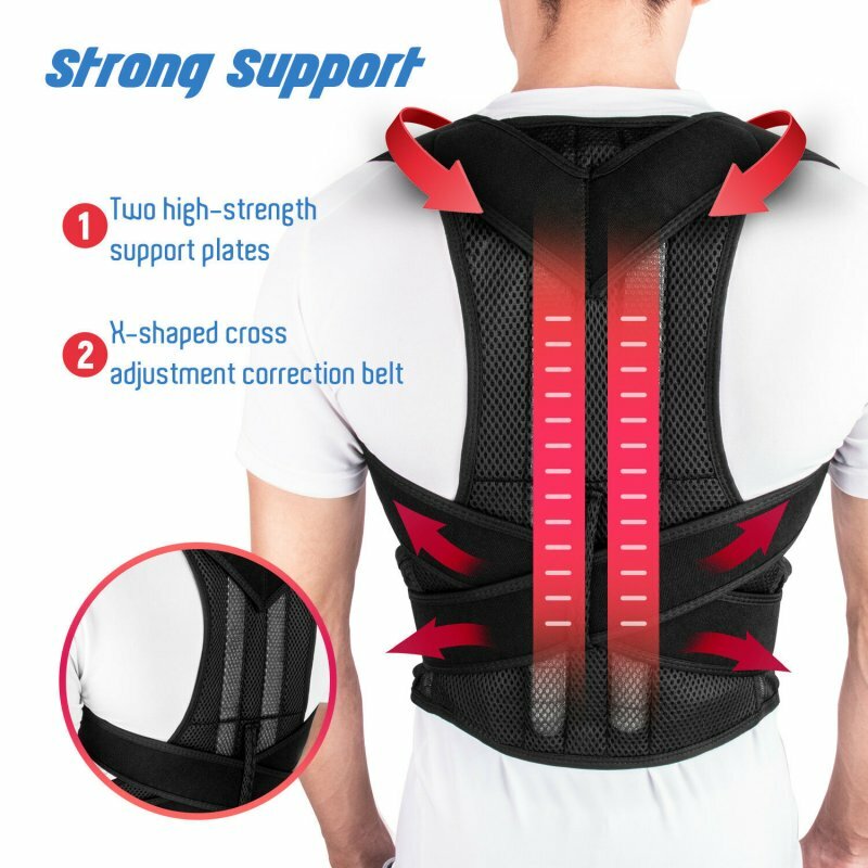 Posture Corrector Back Support Shoulder Adjustable X-Shaped Brace Belt Men Women