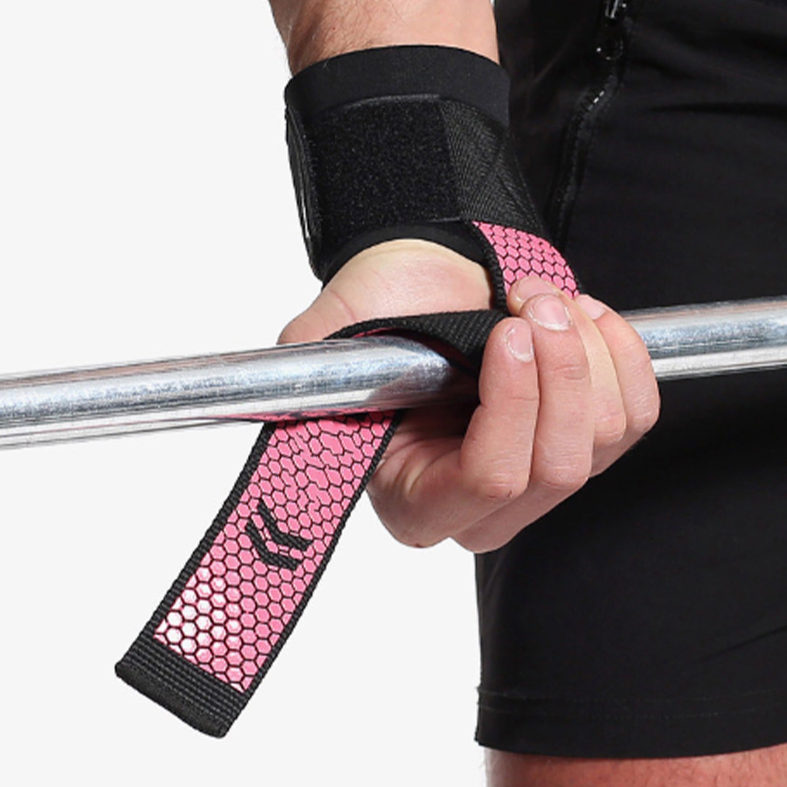 2PCS Anti Slip Weightlifting Wrist Strap For Fitness Black SCIT