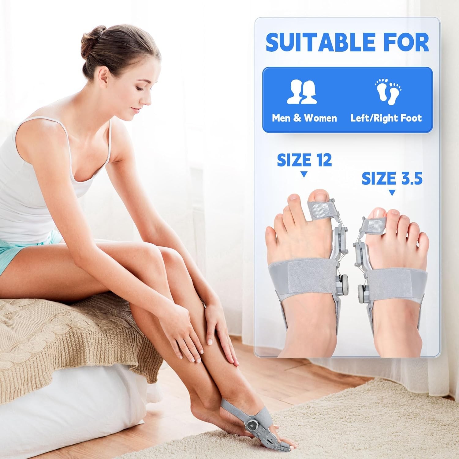 Bunion Corrector for Women & Men,Adjustable Universal Size Universal, Grey