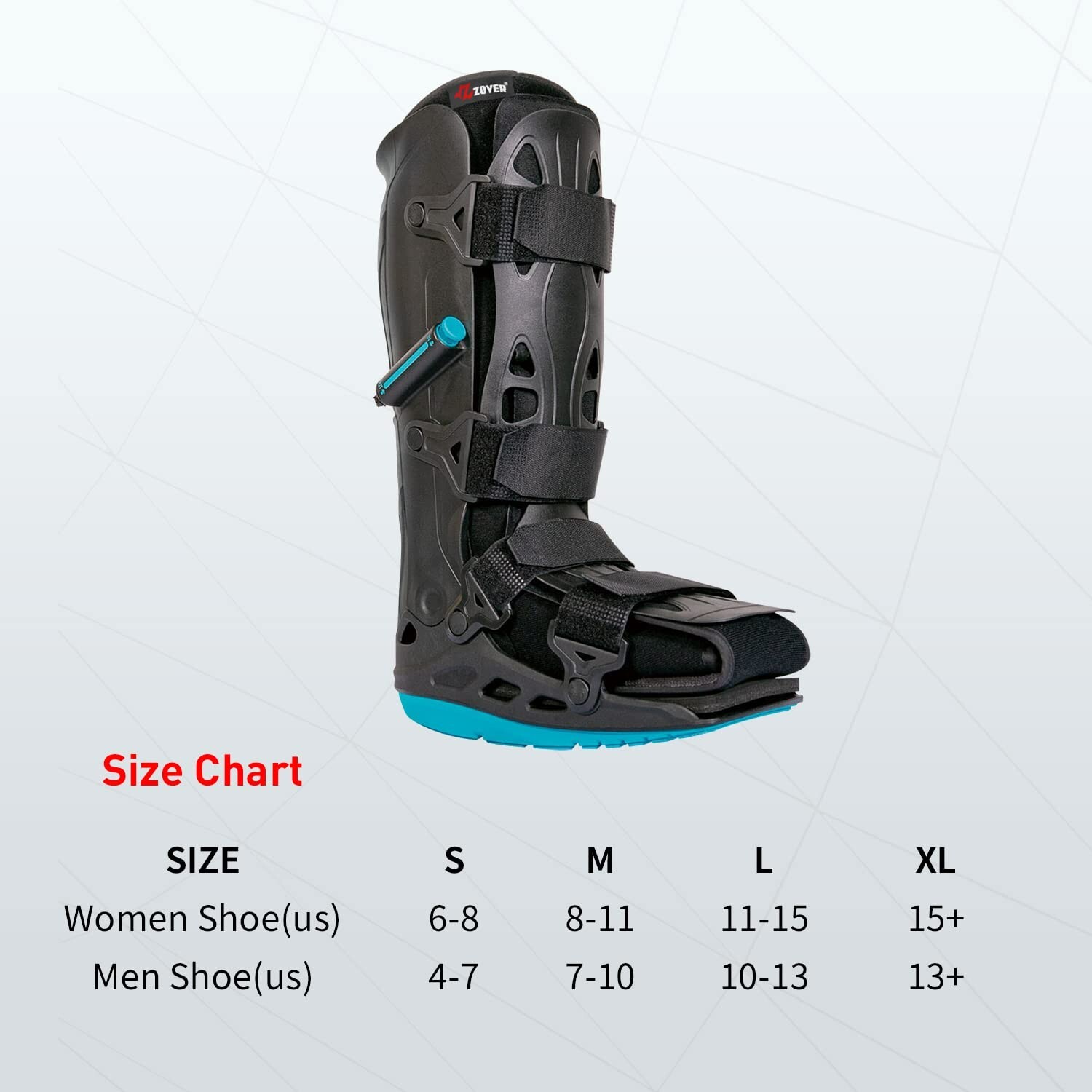 Zoyer Recovery+ 17″ Pro Walker Boot w/ Dual Pumps Small size