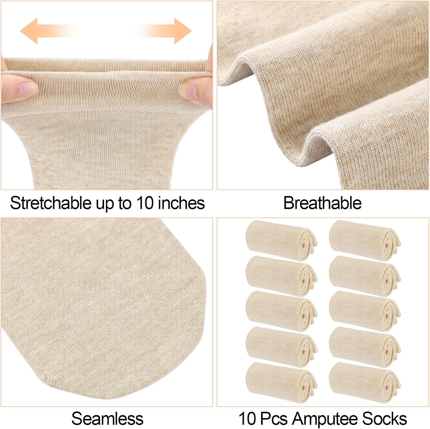 10 Pcs Prosthetic Stump Shrinkers Amputee Socks Stump Shrinker Prosthetic Limb S
