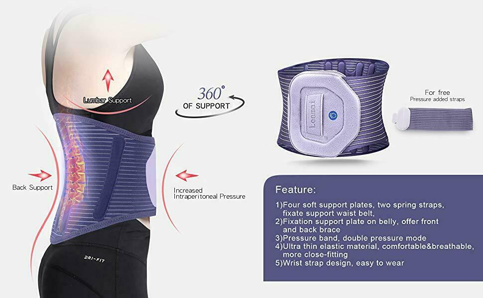 LEAMAI Adjustable Unisex Lumbar Brace Belt Lower Back Pain Relief