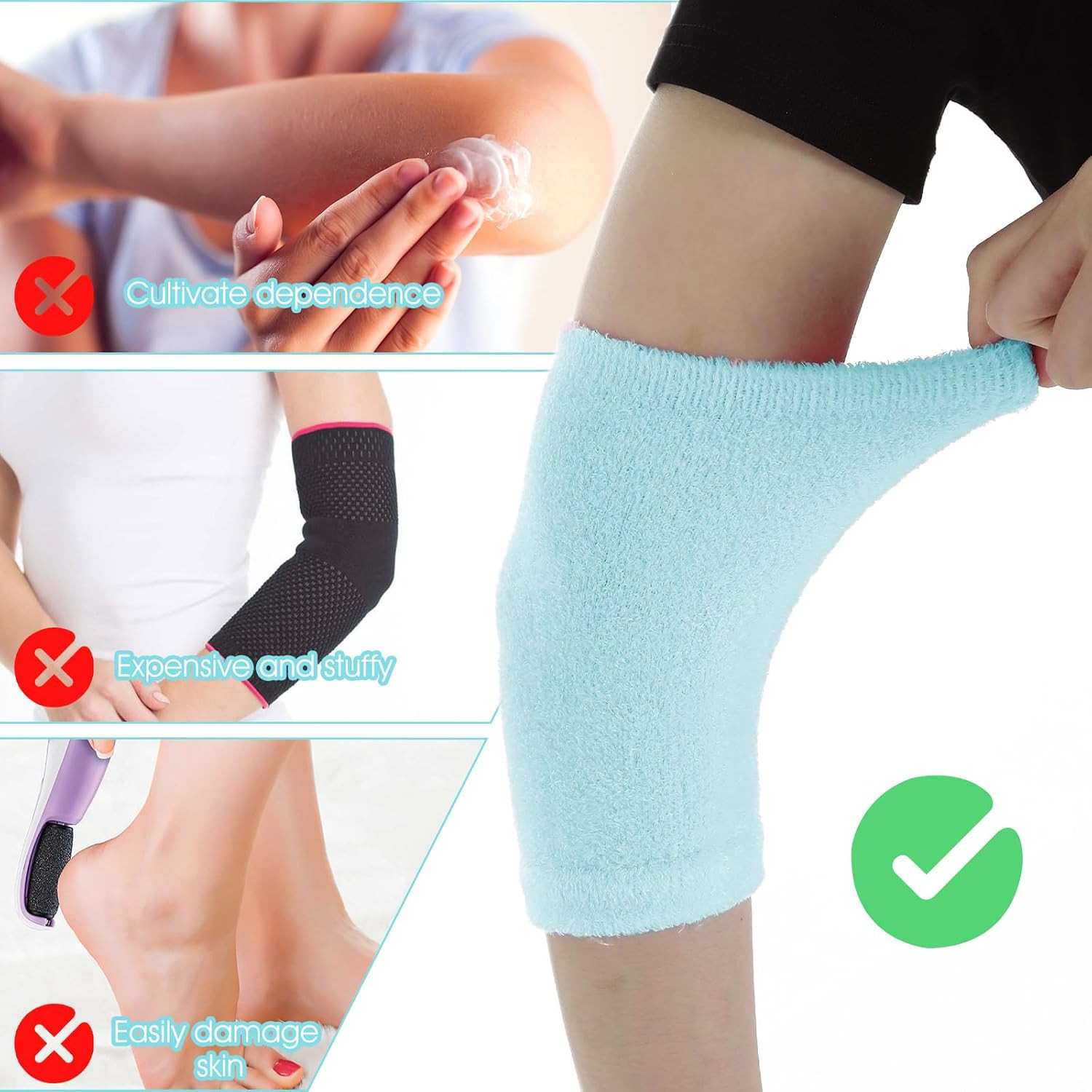 Moisturizing Elbow Protector for Women, Soft Gel Elbow Pads for SPA Moisturizing