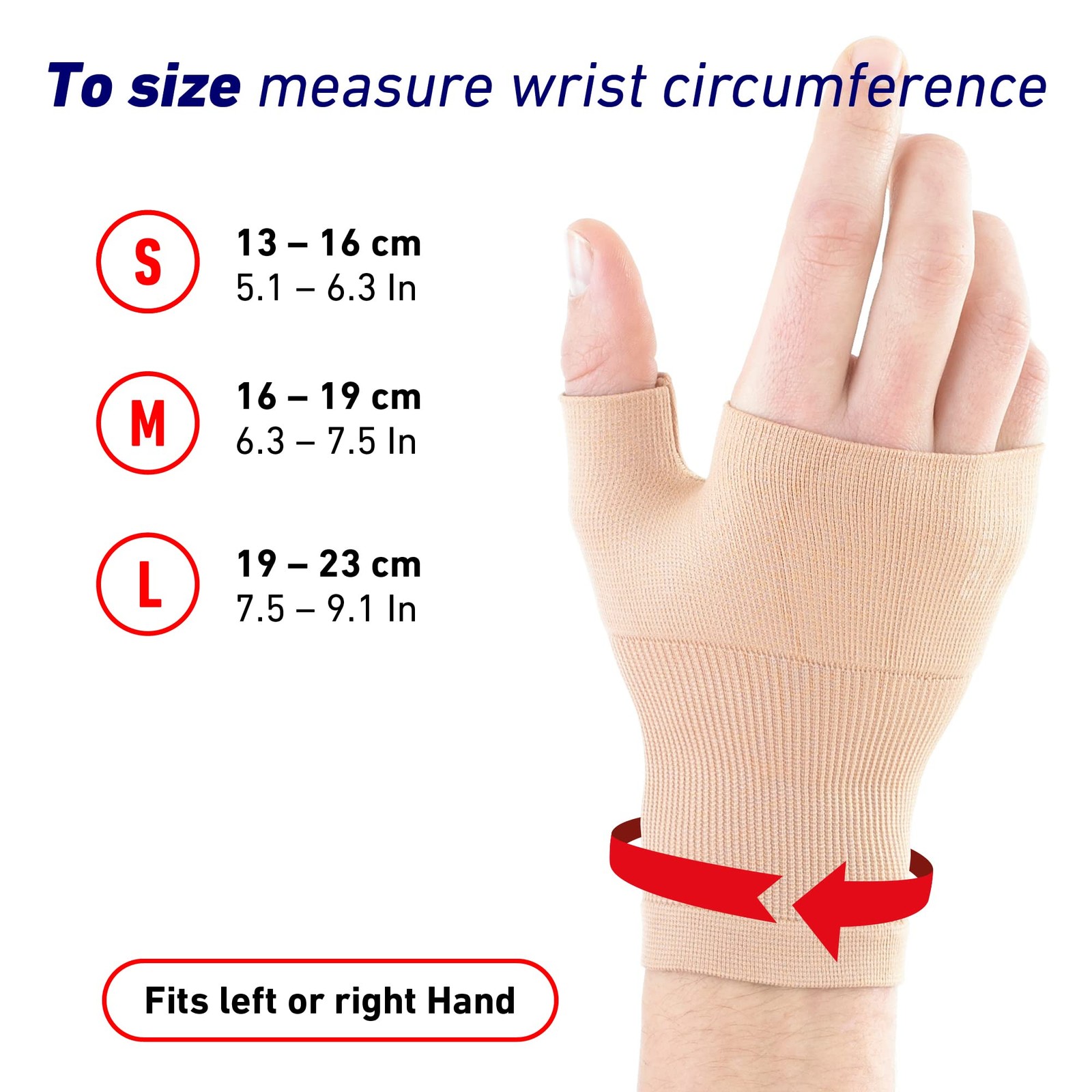 Neo-G Wrist and Thumb Support for Arthritis, Joint Pain, Large, Beige