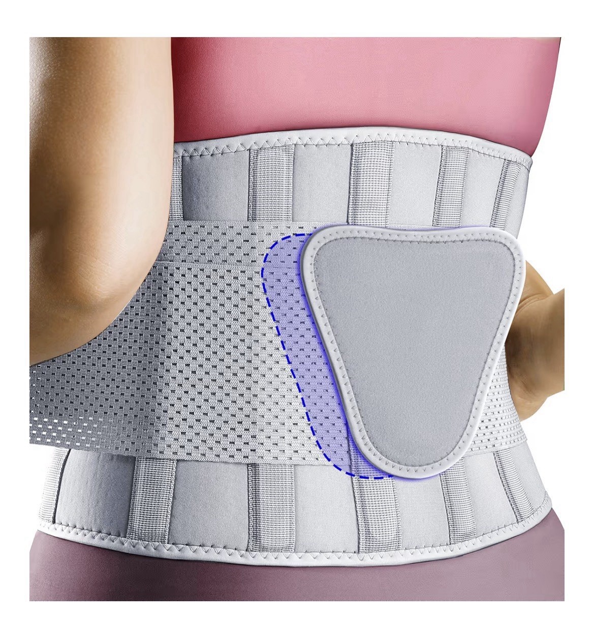FEATOL Lumbar Support Back Brace. NEW in Box XXL 2X Adjustable Support