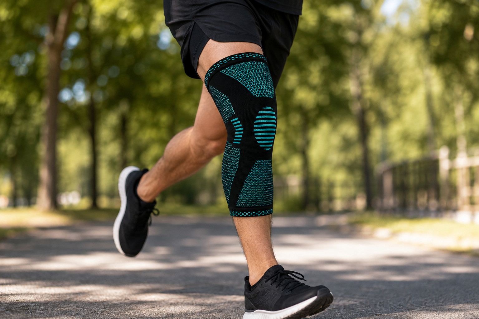 POWERLIX Knee Sleeve Compression Brace for Men & Women Leg Pain Support Size M