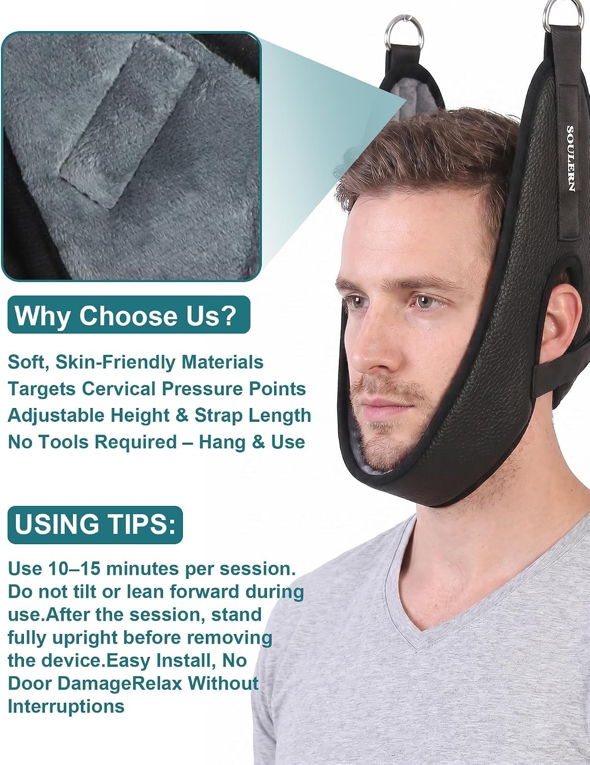 Adjustable Chin Support Pad – Lightweight Velvet Cushion for Travel Comfort