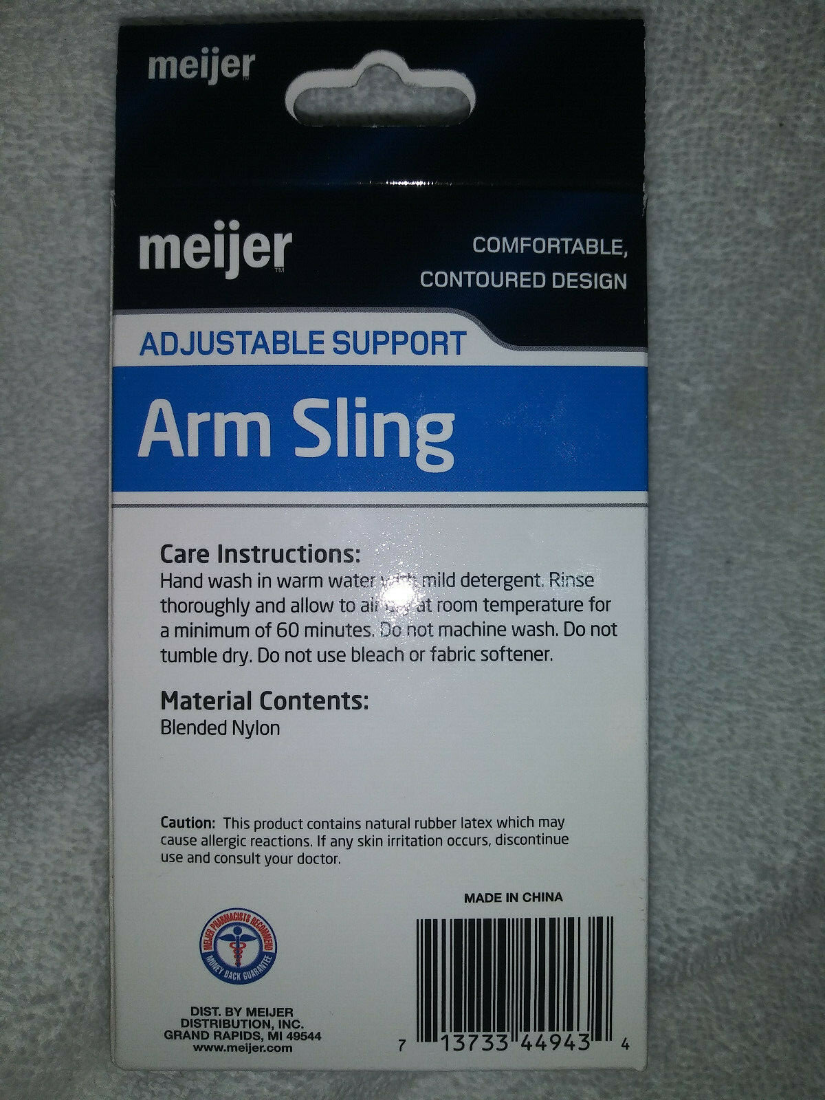 Meijer Arm Sling Adjustable Support Strap Sport Care Medical Therapy One Size