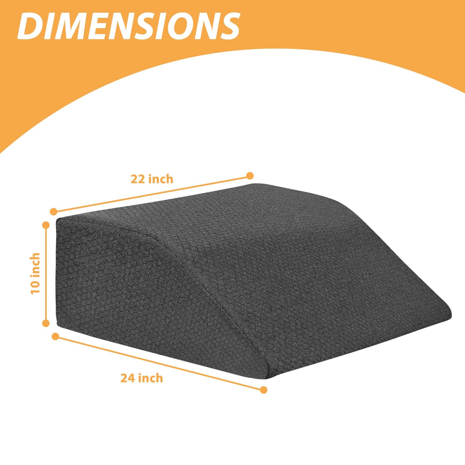 Bedluxe Leg Elevation Pillows, Pillows for Sleeping, 22*24+10, Black