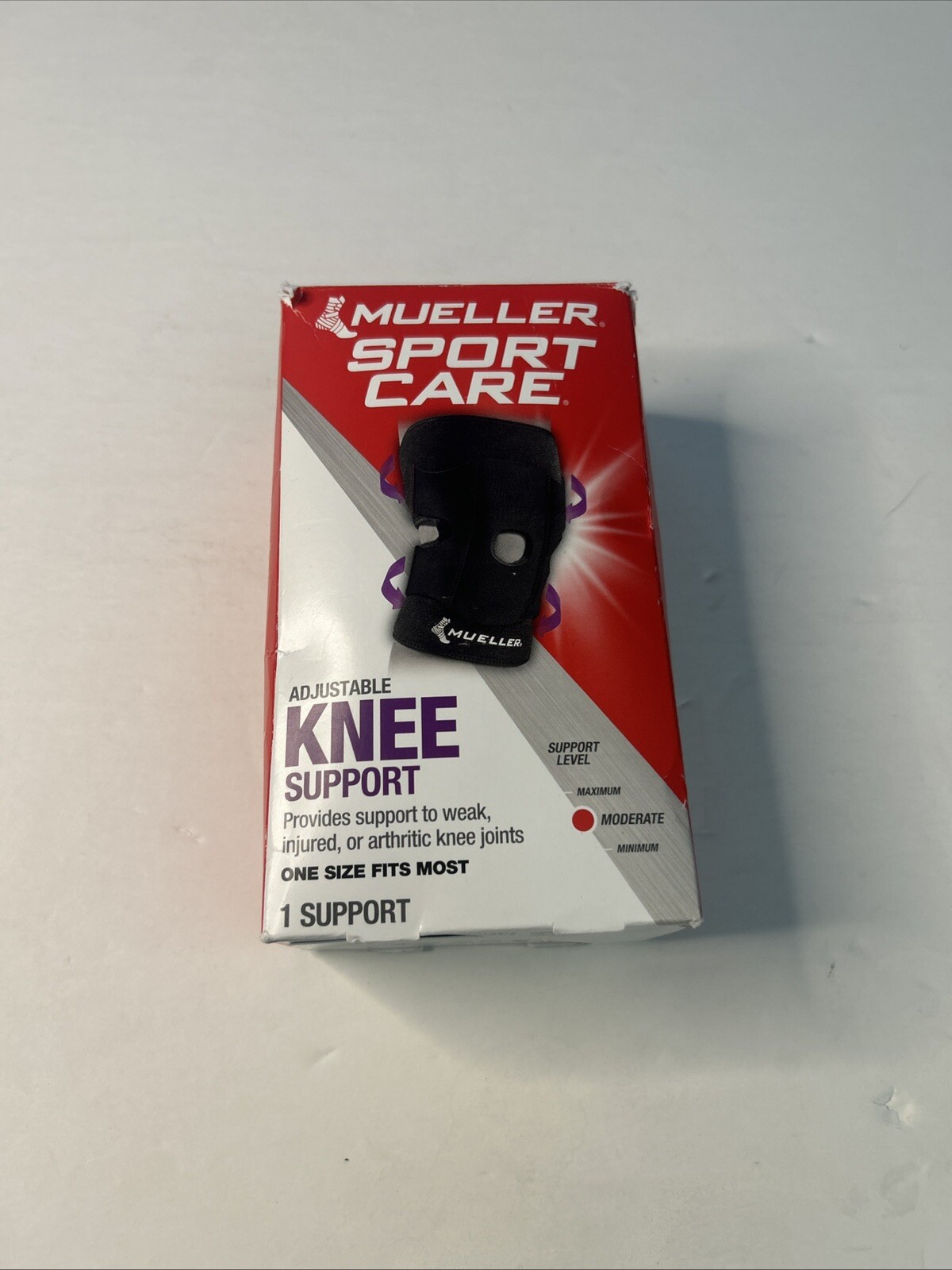 Mueller Adjustable Knee Brace Support, Black, One Size Fits Most
