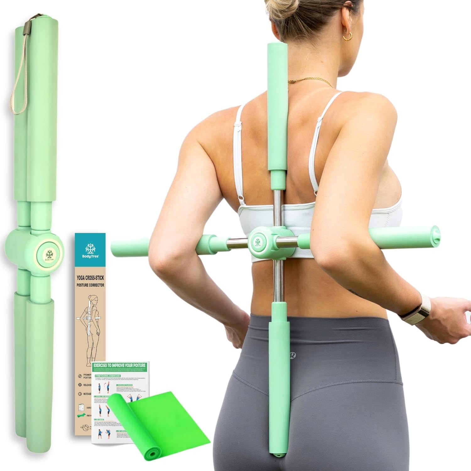 Posture Corrector – Yoga Cross Stick – Back Pain Relief for Men and Women – Stre