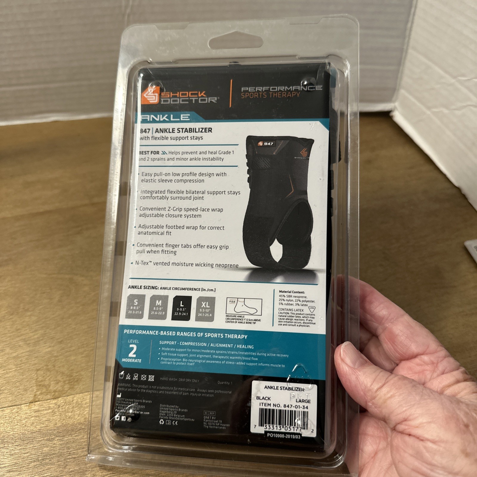 Shock Doctor Ankle Stabilizer w/ Flexible Support Stays Large