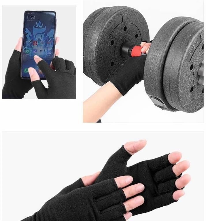 Women & Men Arthritis-Compression-Gloves,Fingerless Carpal-Tunnel-Pain-Relief…