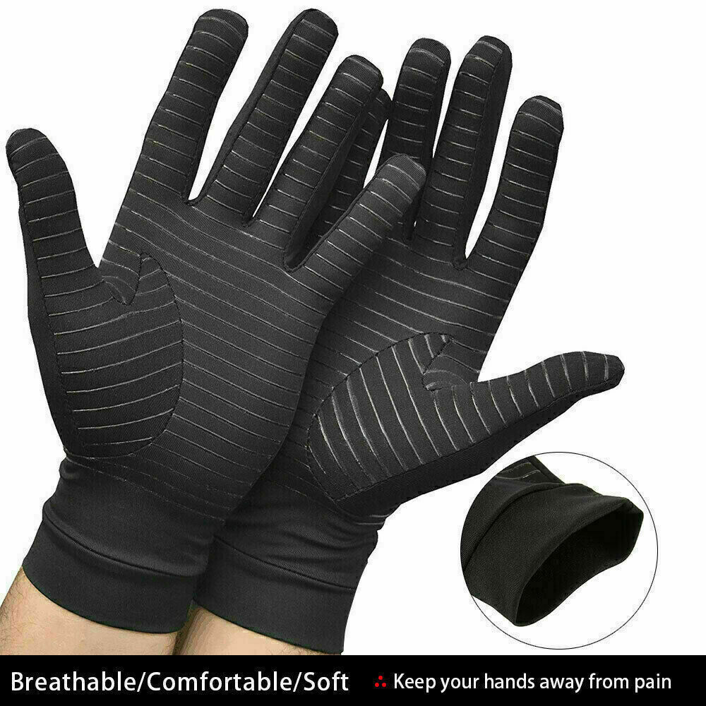 Copper Arthritis Compression Gloves Hand Support Joint Pain Relief Full Finger