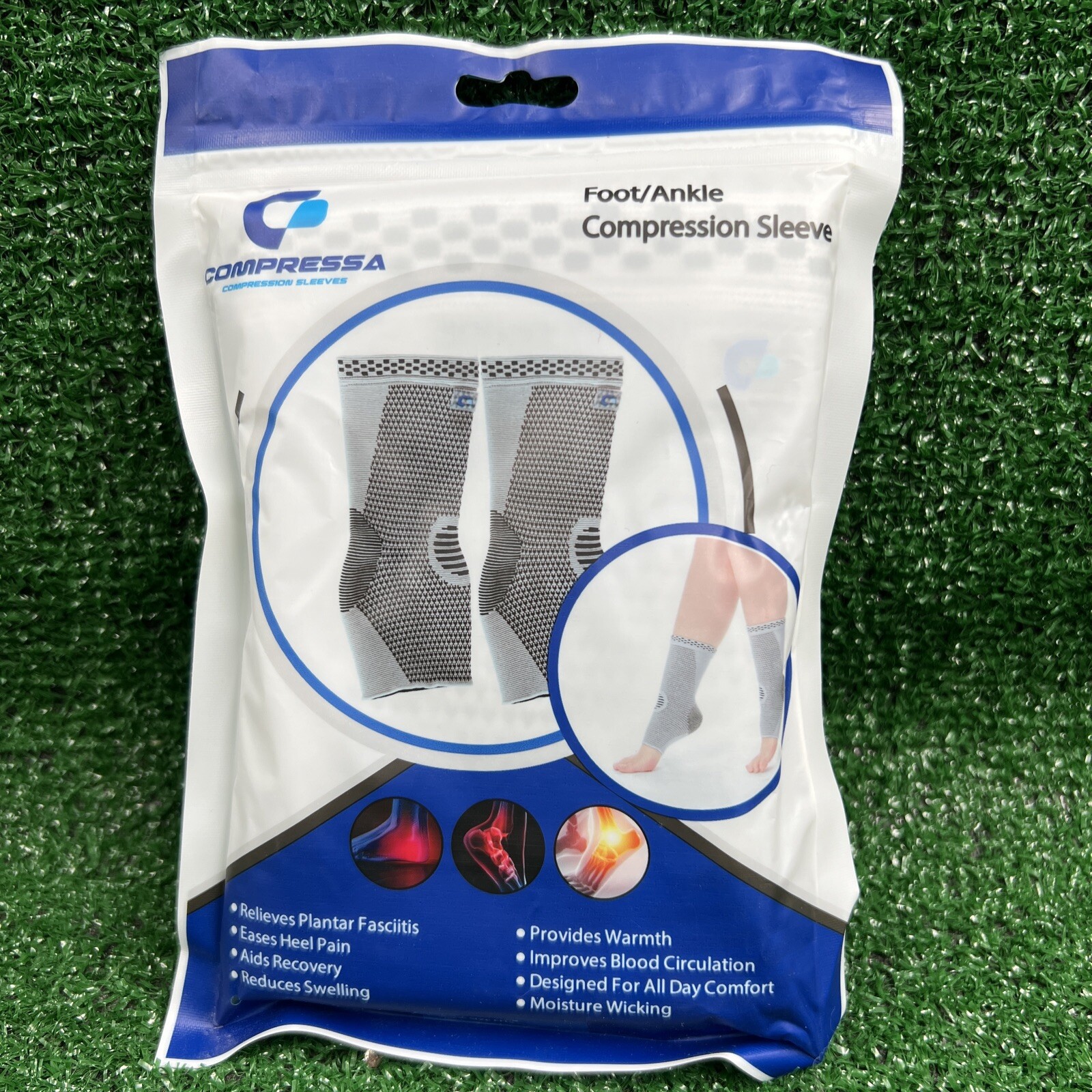 Compressa Foot Ankle Compression Sleeve Unisex One Size Fits Most New Sealed