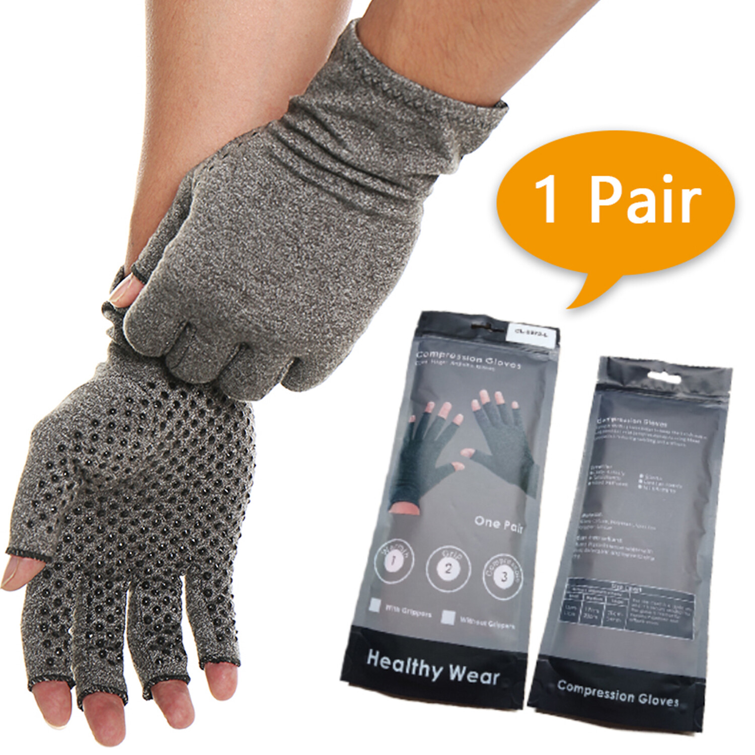 Compression Copper Arthritis Gloves Hand Brace for Finger Pain Relief Support L6