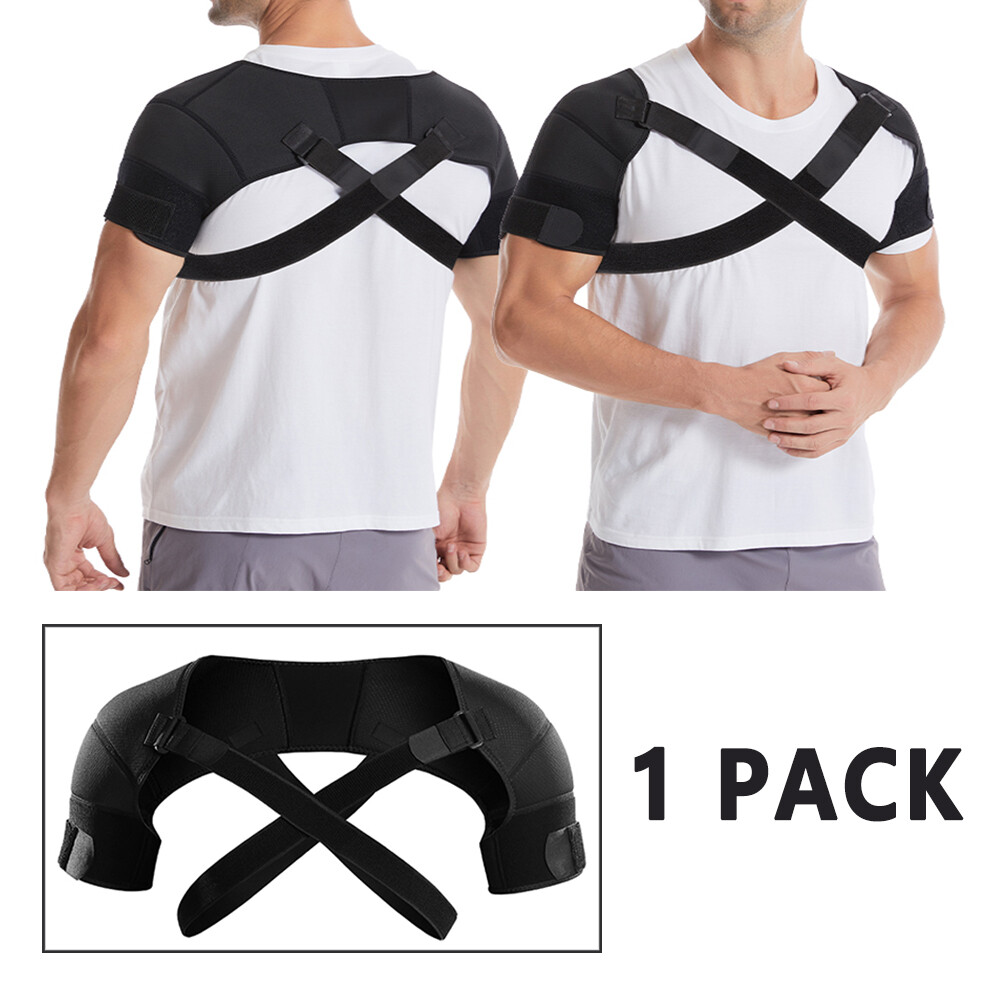 US Adjustable Shoulder Brace Support Double Compression Sleeve Joint Pain Relief