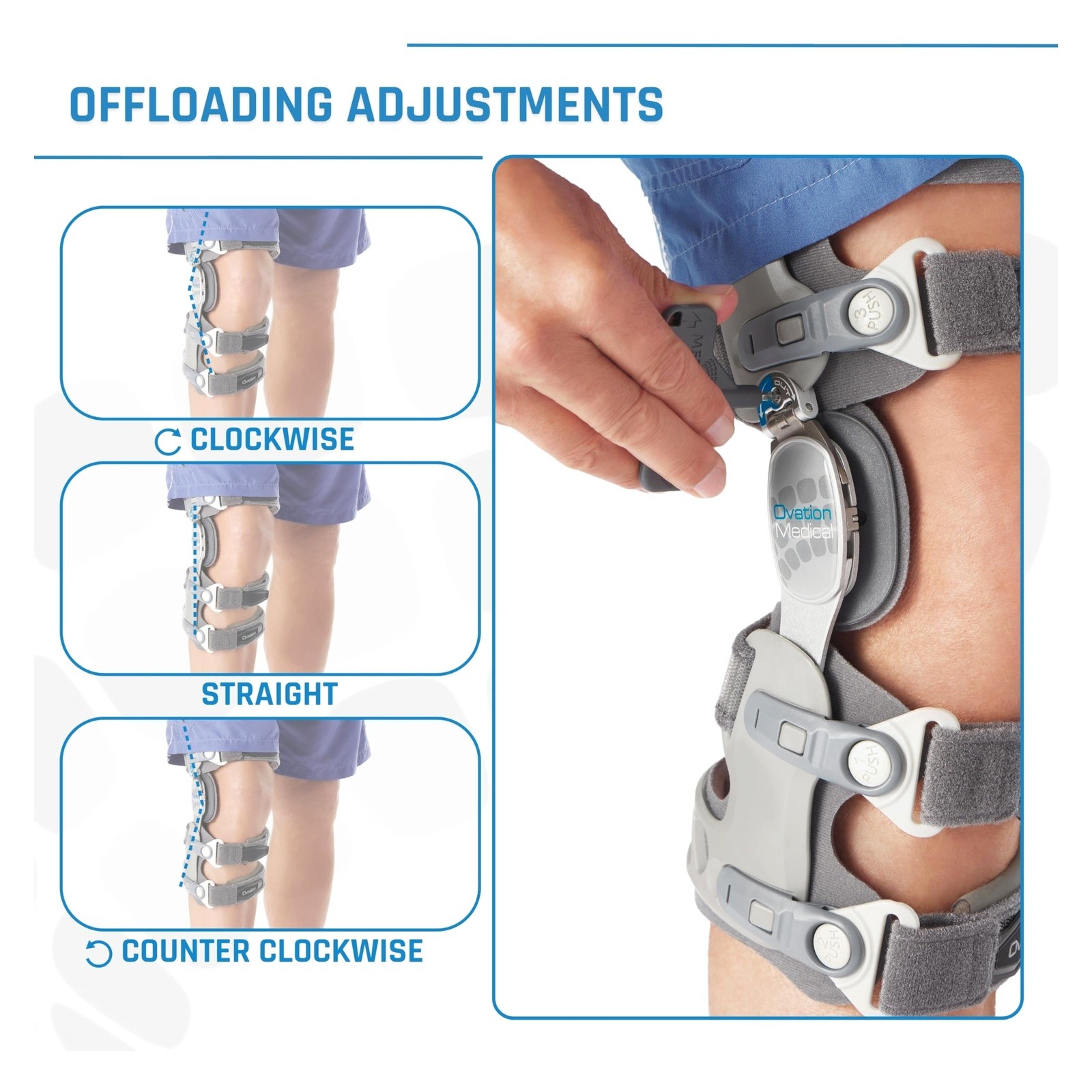 Lightweight Ovation Medical OA Knee Brace Right Side Support