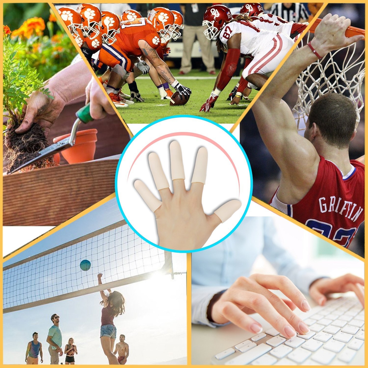Gel Finger Cots, Finger Protector Support14 PCS NEW MATERIAL Finger Sleeves G…