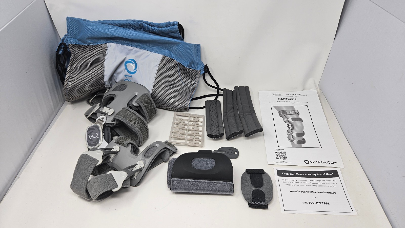 VQ OrthoCare Oactive 2 Osteoarthritis Left Knee Brace W/ Carry Bag