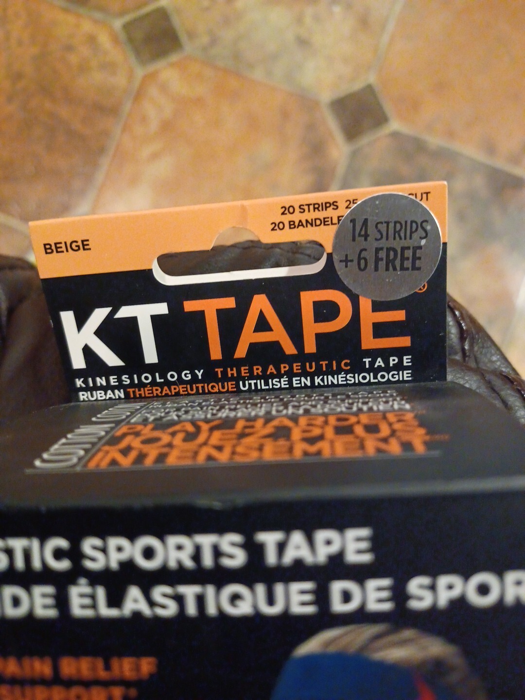 New KT Kinesiology Therapeutic Elastic Sports Tape Original Beige 14 Strips +6