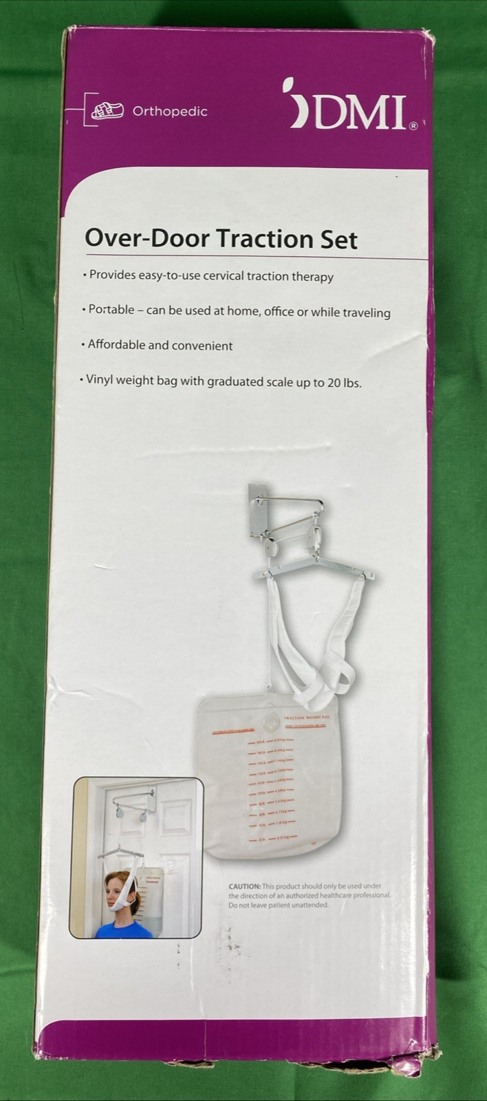 DMI Orthopedic Over-Door Traction Set Neck Cervical Therapy 20lb Weight Bag