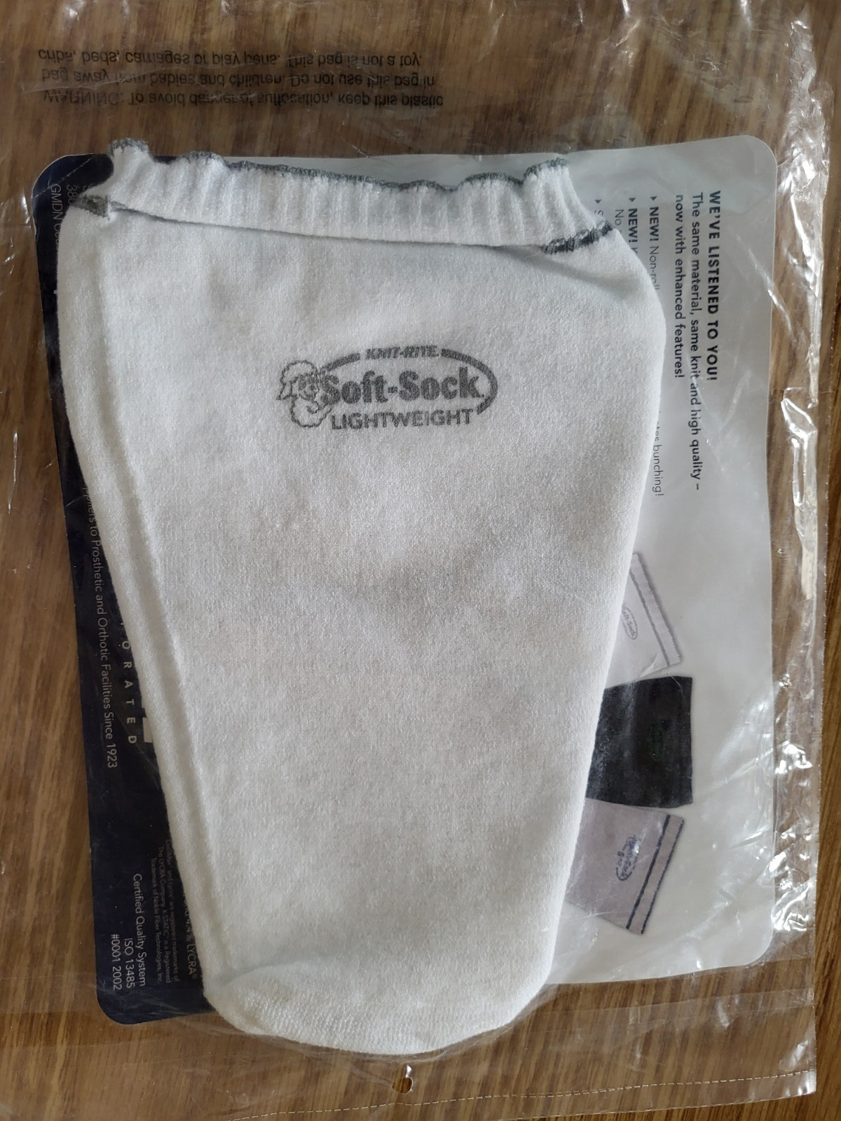 Knit-Rite Prosthetic Soft Sock X-Short Size #1 #2 8-12 Hole In Toe Grey Light