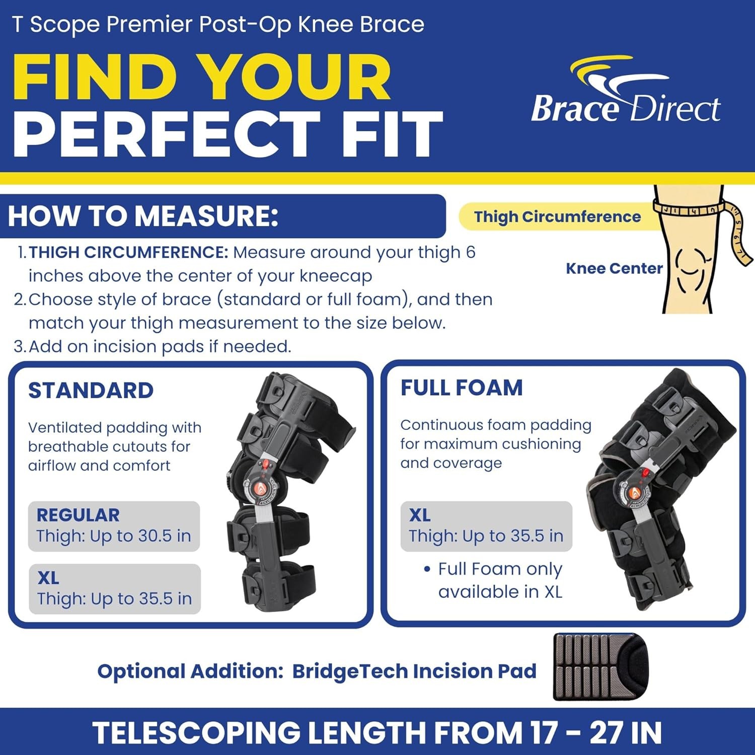 Post Op Knee Brace for ACL MCL LCL
