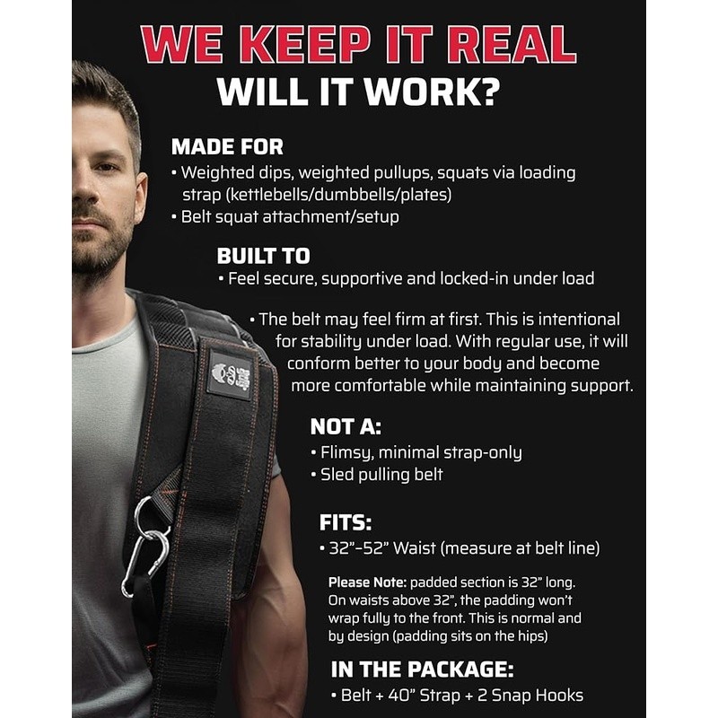Lumbar Support Belt Weightlifting Adjustable Waist Strap Rings Dips Pull-Ups New