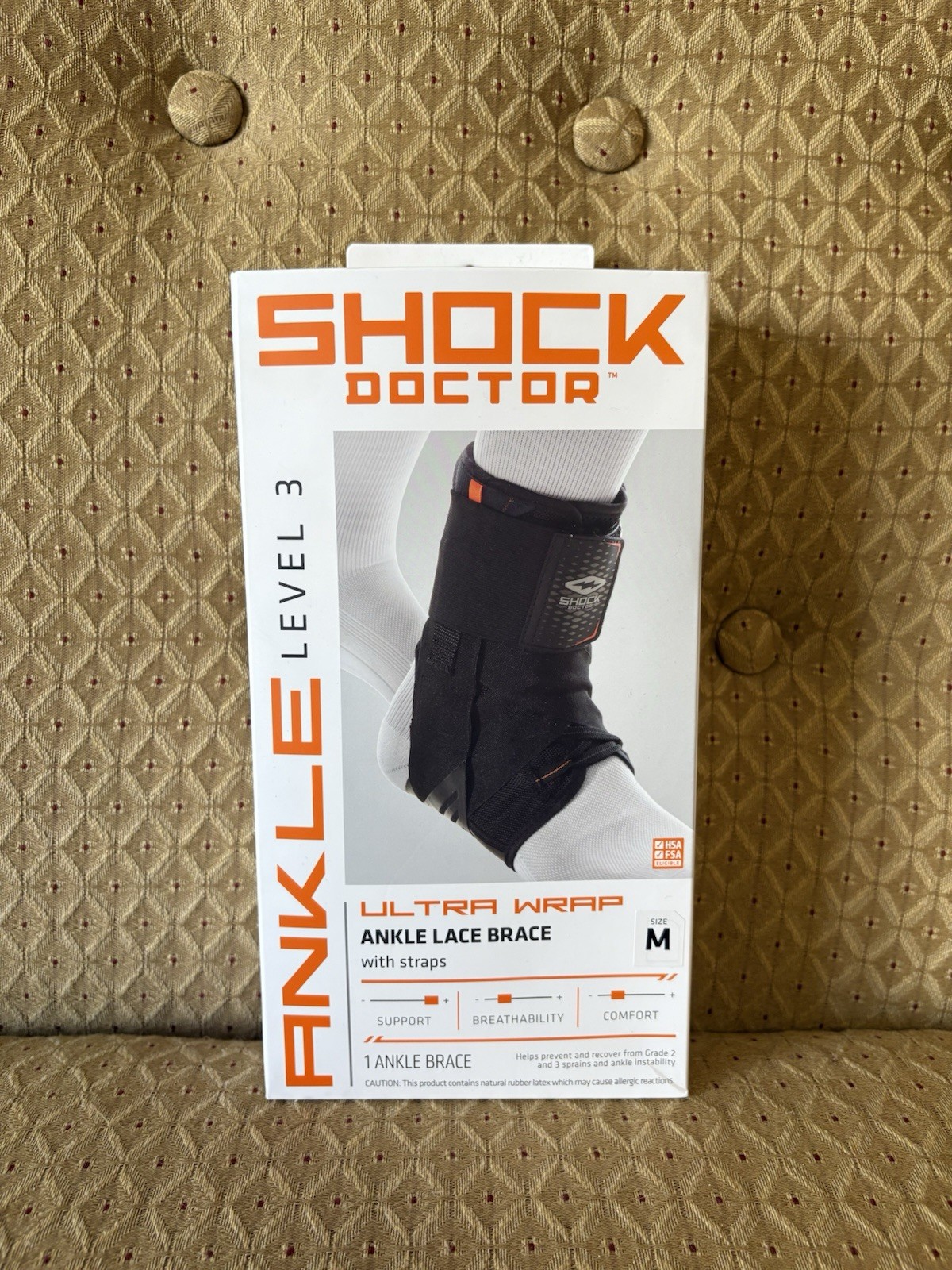 Shock Doctor Ankle Brace W/molded support guard Level 3, Size medium left side
