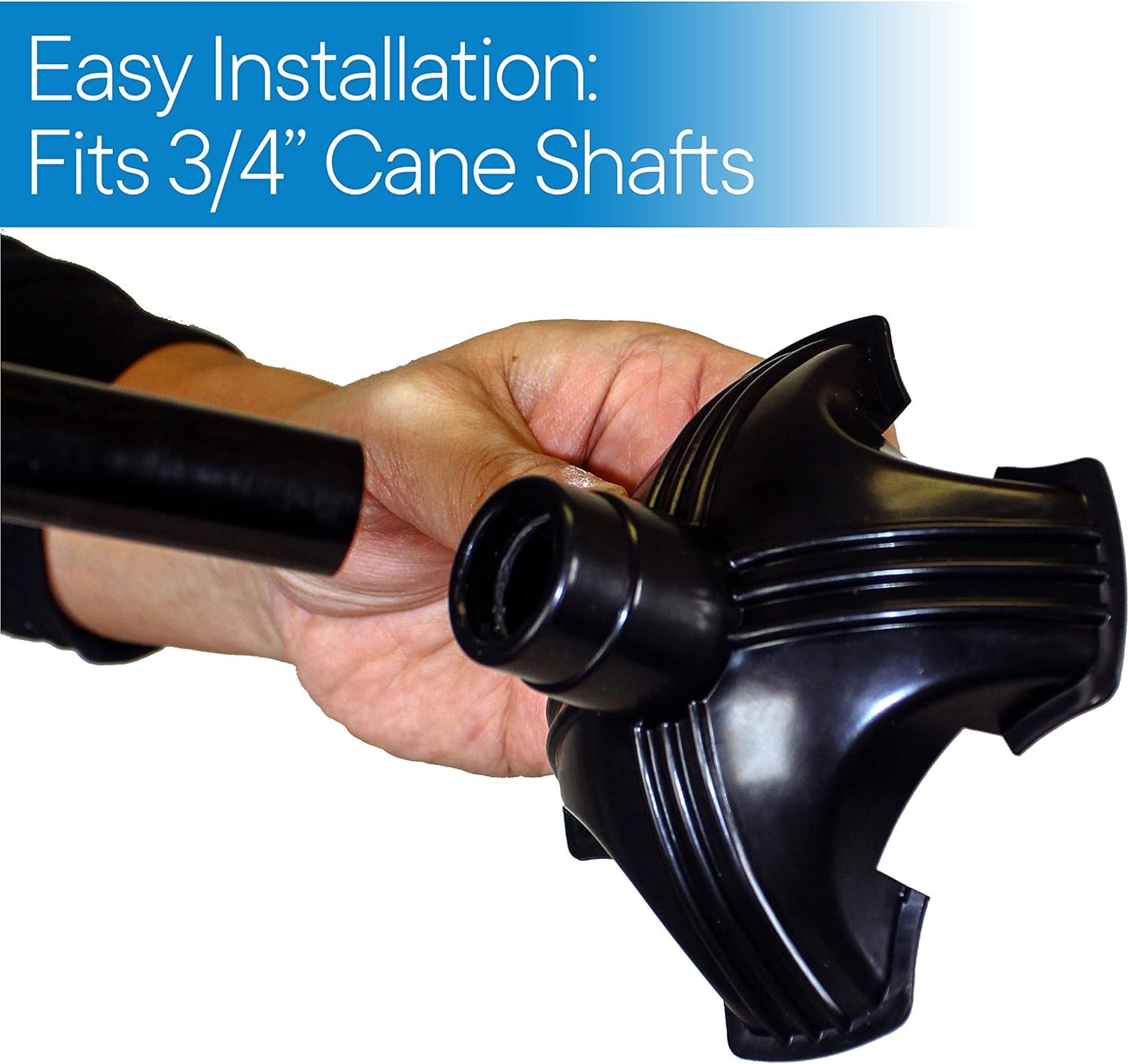 Rubber Tripod Replacement Cane Tip for Walking Sticks & Folding Canes