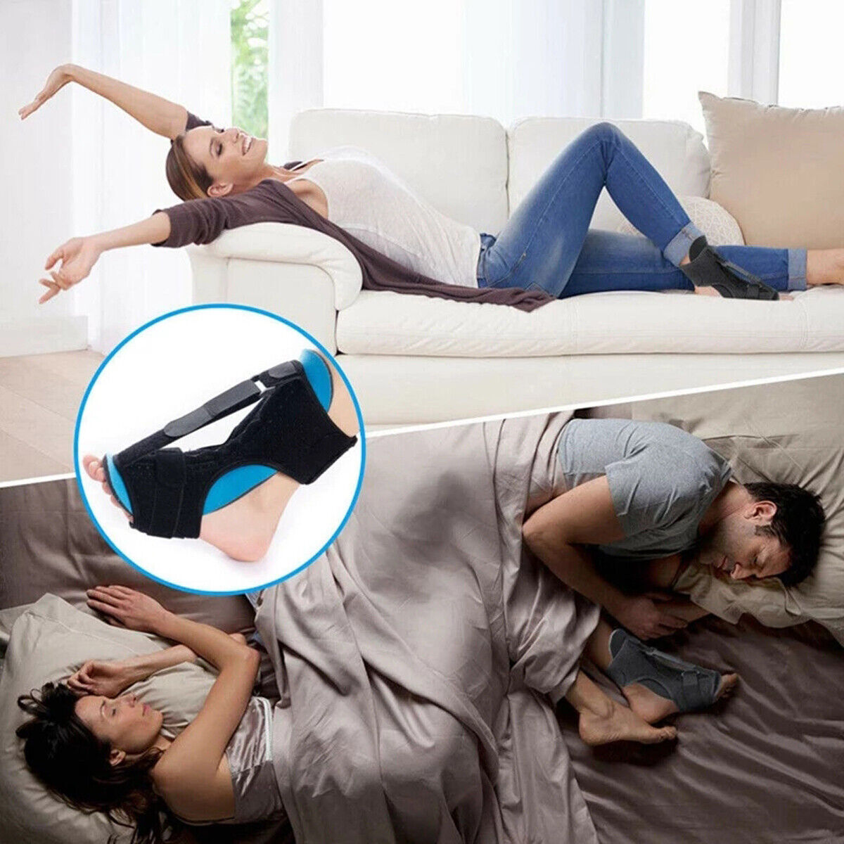 Black Ankle Brace Support Compression Stabilizer Pain Relief Foot Lace Up Wrap