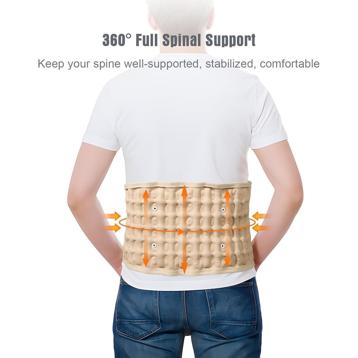 Decompression Lumbar Belt Waist Brace Spinal Lower Air Traction Back Pain Relief