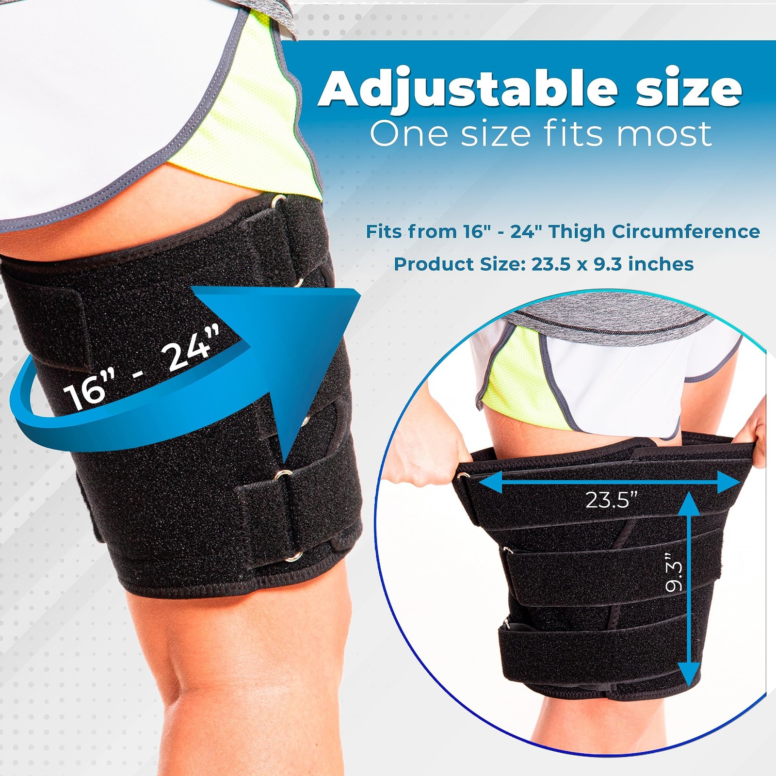 Hamstring Compression Sleeve Recovery Support – Non-Slip Groin Wrap for Adductor