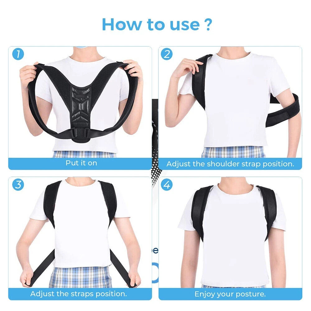 Posture Corrector Support Magnetic Back Shoulder Brace Belt Band For Men Women