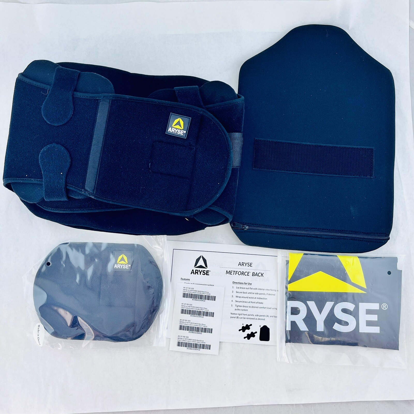 Aryse Metforce Compressive Back Brace AY 37/50-103 Adjustable Waist Large New