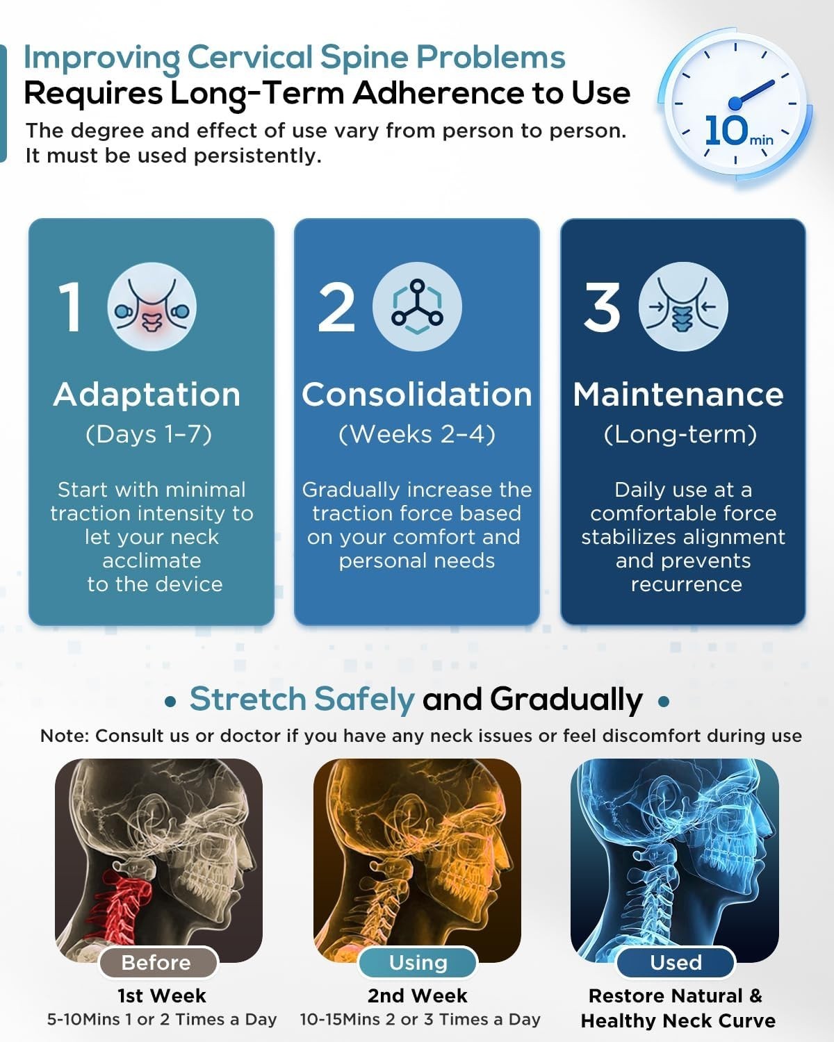 Cervical Neck Traction Device: Neck Stretcher for Cervical Pain Relief, Electric