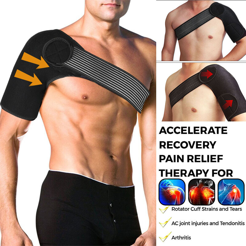 Shoulder Brace Rotator Cuff Pain Relief Support Men Sprains Adjustable Sleeve