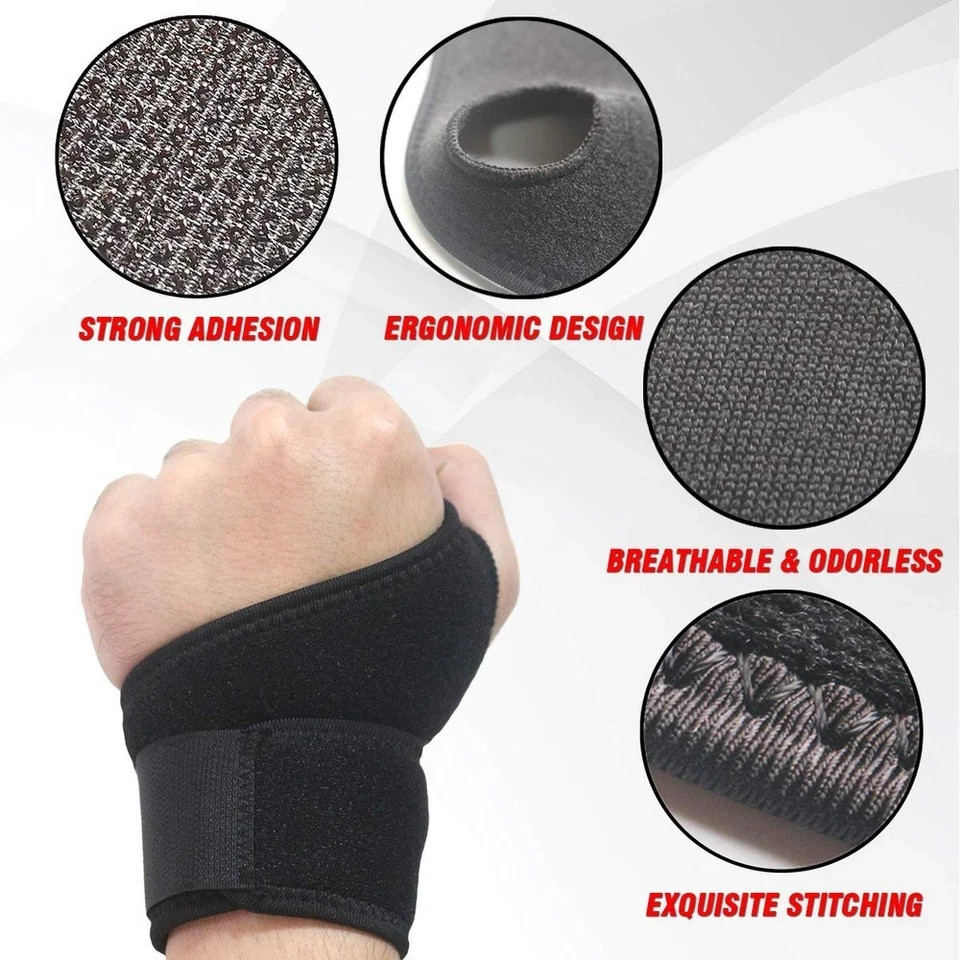Wrist Brace Sports Band Wrap Adjustable Support Gym Strap Carpal Tunnel Bandage.