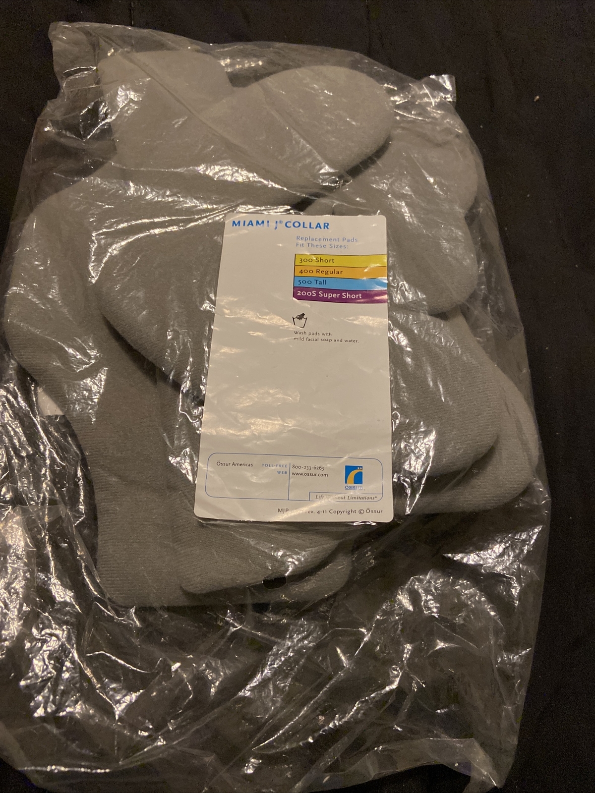 OSSUR MJP-100 MIAMI J COLLAR ADULT REPLACEMENT PADS 300 SHORT 400 REG 500 TALL