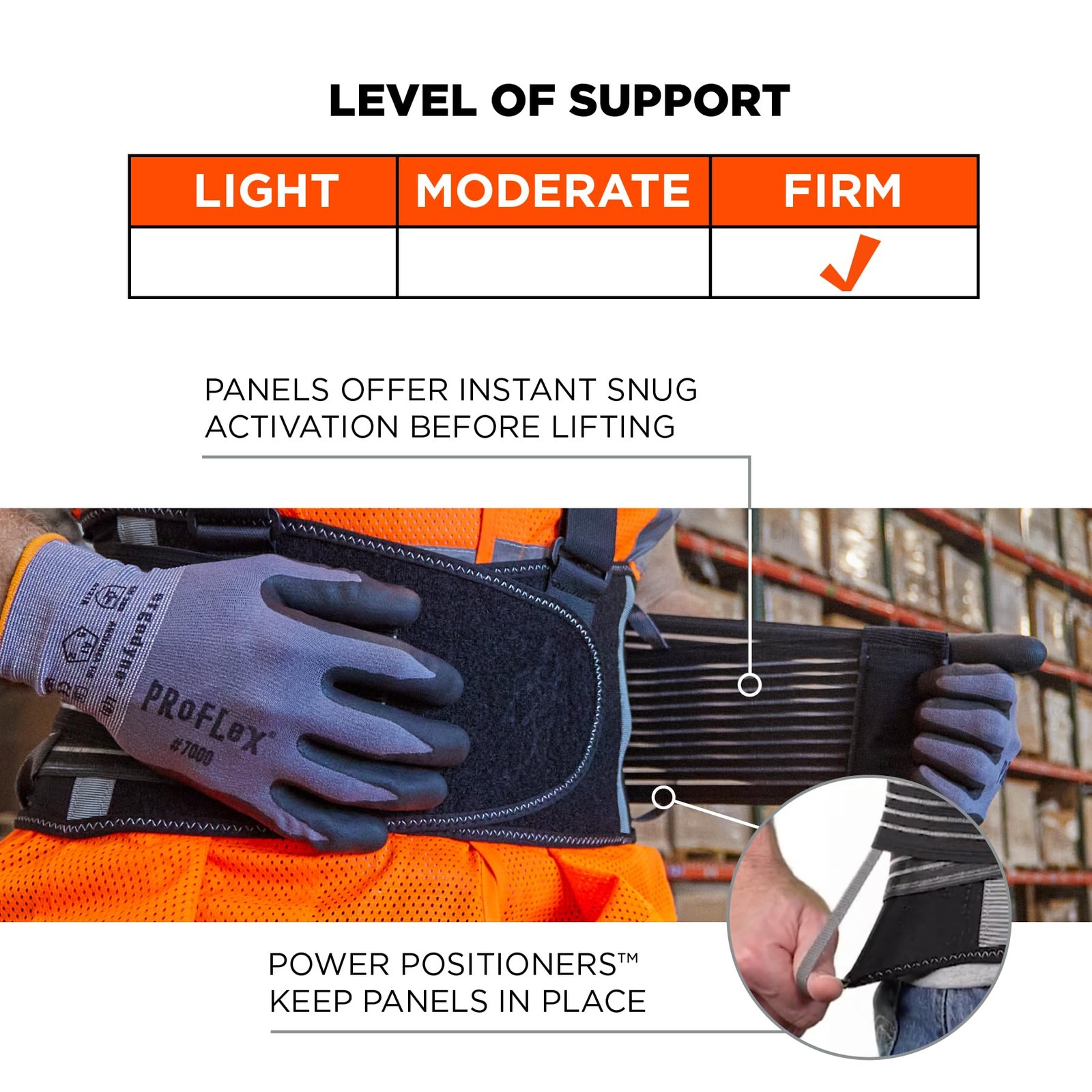 Proflex 1675 Back Support Brace Belt With Warming Cooling Pack