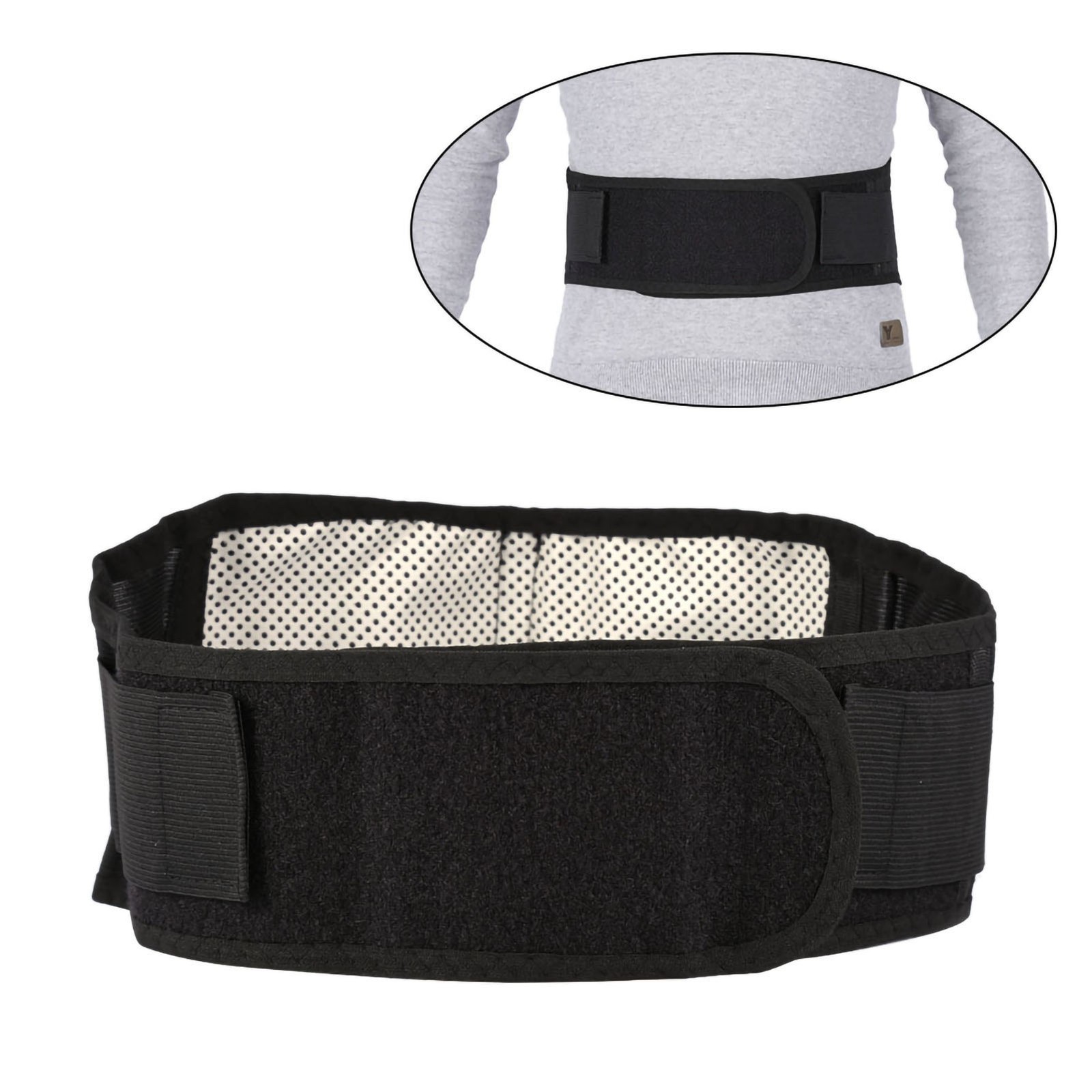 New Tourmaline Self Heating Magnetic Therapy Black Waist Protection Belt Lumbar