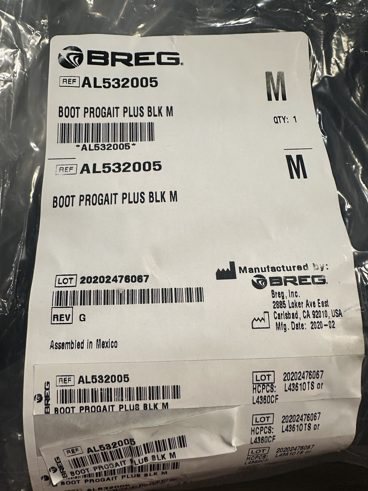 BREG PROGAIT PLUS BLK M, REF: AL532005; BRAND NEW